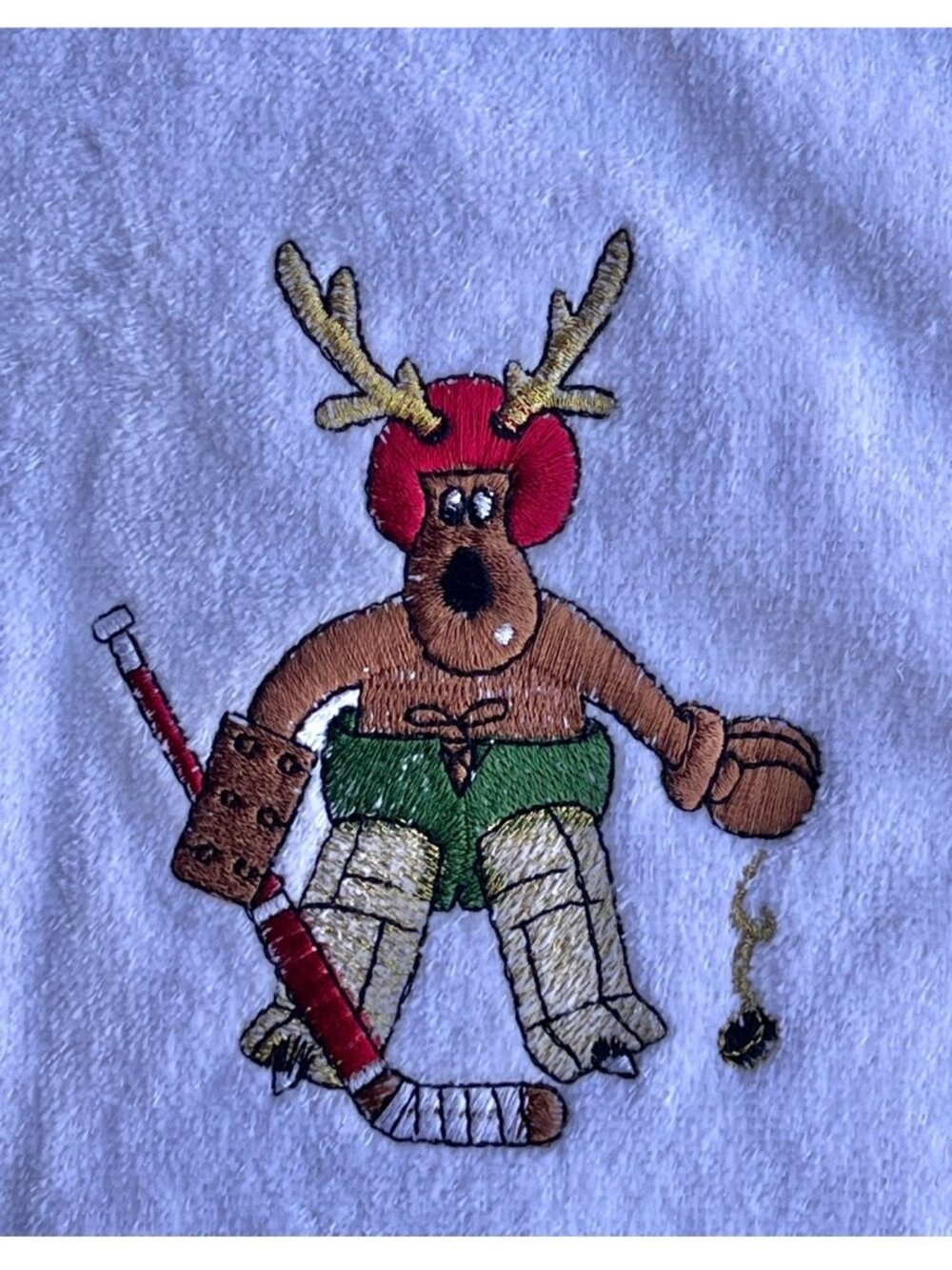 Avanti Set Of 2 Tea Towels Dancer & Blitzen Embroidered Cotton 26.5x15.5 White - Picture 7 of 12